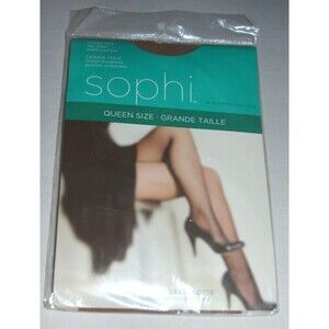 Sophi Queen Size Pantyhose Day Sheer Beige Reinforced Toe NEW